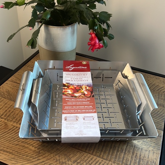 Lagostina 2-Piece Stainless Steel BBQ Basket Set, Heavy Duty Stainless Steel - Picture 7 of 8